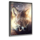 Smoking Fox - Leinwandbild mit Schattenfuge "silber" - Hustling Sharks
