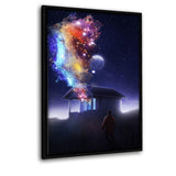 Space House - Leinwandbild mit Schattenfuge "schwarz" - Hustling Sharks