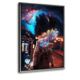 Space Lover - Leinwandbild mit Schattenfuge "silber" - Hustling Sharks