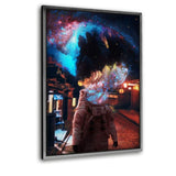Space Lover - Leinwandbild mit Schattenfuge "silber" - Hustling Sharks