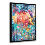 Splatter Skull - Leinwandbild mit Schattenfuge "silber" - Hustling Sharks