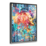 Splatter Skull - Leinwandbild mit Schattenfuge "silber" - Hustling Sharks