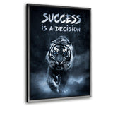 Success is a decision! - Leinwaldbild mit Schattenfuge "silber" - Hustling Sharks