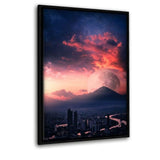 Sunset City - Leinwand mit Schattenfuge "schwarz" - Hustling Sharks