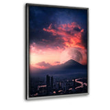 Sunset City - Leinwand mit Schattenfuge "silber" - Hustling Sharks