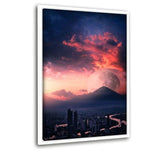 Sunset City - Leinwand mit Schattenfuge "weiß" - Hustling Sharks