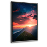 Sunset Vibes - Leinwandbild mit Schattenfuge "silber" - Hustling Sharks