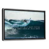 LERNE ZU SURFEN - Leinwandbild mit Schattenfuge "silber" - Hustling Sharks