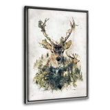 Surreal Deer - Leinwandbild mit Schattenfuge "silber" - Hustling Sharks