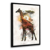 Surreal Giraffe - Leinwandbild mit Schattenfuge "schwarz" - Hustling Sharks