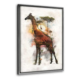 Surreal Giraffe - Leinwandbild mit Schattenfuge "silber" - Hustling Sharks