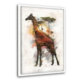Surreal Giraffe - Leinwandbild mit Schattenfuge "weiß" - Hustling Sharks