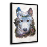 Surreal Wolf - Leinwandbild mit Schattenfuge "schwarz" - Hustling Sharks