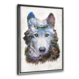 Surreal Wolf - Leinwandbild mit Schattenfuge "silber" - Hustling Sharks
