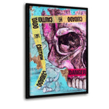 THE LEFT SKULL - Leinwandbild mit Schattenfuge "schwarz" - Hustling Sharks