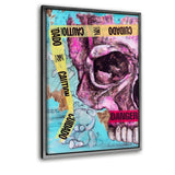 The Skull-Bundle | Leinwandbild mit Schattenfuge - silber "The Left Skull" | Hustling Sharks