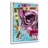 The Skull-Bundle | Leinwandbild mit Schattenfuge - weiß "The Left Skull" | Hustling Sharks