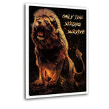 THE STRONG SURVIVE - Leinwandbild mit Schattenfuge "weiß" - Hustling Sharks