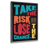 TAKE THE RISK- Leinwandbild mit Schattenfuge "silber" - Hustling Sharks