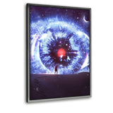 The Big Eye - Leinwandbild mit Schattenfuge "silber" - Hustling Sharks