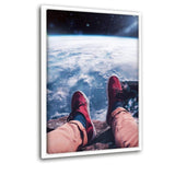 The Big View - Leinwandbild mit Schattenfuge "weiß" - Hustling Sharks