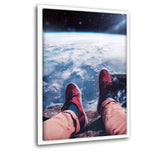 The Big View - Leinwandbild mit Schattenfuge "weiß" - Hustling Sharks
