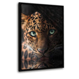 The Drinking Leopard - Leinwandbild mit Schattenfuge "schwarz" - Hustling Sharks