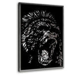 The Gorilla - Leinwandbild mit Schattenfuge "silber" - Hustling Sharks