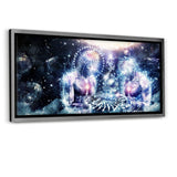 The Knowledge Of The Planets - Leinwandbild mit Schattenfuge "silber" - Hustling Sharks
