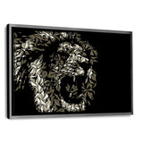 The Lion #2 - Leinwandbild mit Schattenfuge "silber" - Hustling Sharks