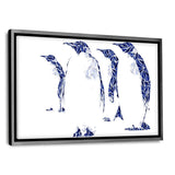 The Penguins - Leinwandbild mit Schattenfuge "silber" - Hustling Sharks