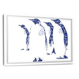 The Penguins - Leinwandbild mit Schattenfuge "weiß" - Hustling Sharks