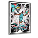 THE WORLD IS YOURS! - Leinwandbild mit Schattenfuge "silber" - Hustling Sharks