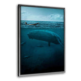 The Big Whale - Leinwandbild mit Schattenfuge "silber" - Hustling Sharks