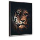 Tiger Lion - Leinwandbild mit Schattenfuge "silber" - Hustling Shark