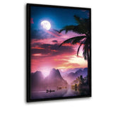 Tropical Vibes - Leinwandbild mit Schattenfuge "schwarz" - Hustling Sharks
