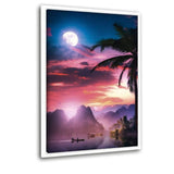 Tropical Vibes - Leinwandbild mit Schattenfuge "weiß" - Hustling Sharks