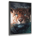 Underwater Jaguar - Leinwandbild mit Schattenfuge "silber" - Hustling Sharks