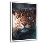 Underwater Jaguar - Leinwandbild mit Schattenfuge "weiß" - Hustling Sharks