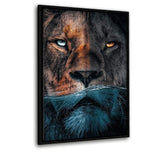 Underwater Lion - Leinwandbild mit Schattenfuge "schwarz" - Hustling Sharks