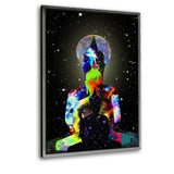 Universal Meditation - Leinwandbild mit Schattenfuge "silber" - Hustling Sharks