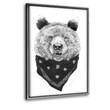 Wild Bear - Leinwandbild mit Schattenfuge "silber" - Hustling Sharks