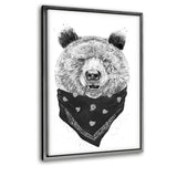 Wild Bear - Leinwandbild mit Schattenfuge "silber" - Hustling Sharks