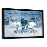 Das Wolfsrudel - Leinwand mit Schattenfuge "schwarz" - Hustling Sharks