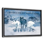 Das Wolfsrudel - Leinwand mit Schattenfuge "silber" - Hustling Sharks