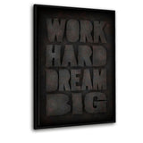 WORK HARD #1 - Leinwandbild mit Schattenfuge "schwarz" - Hustling Sharks