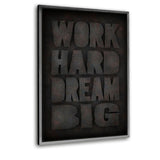 WORK HARD #1 - Leinwandbild mit Schattenfuge "silber" - Hustling Sharks