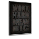 WORK HARD #1 - Leinwandbild mit Schattenfuge "silber" - Hustling Sharks