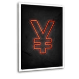 Yen neon - Leinwandbild mit Schattenfuge "weiß" - Hustling Sharks