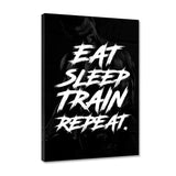 EAT, SLEEP, TRAIN & REPEAT. - Leinwandbild - Hustling Sharks